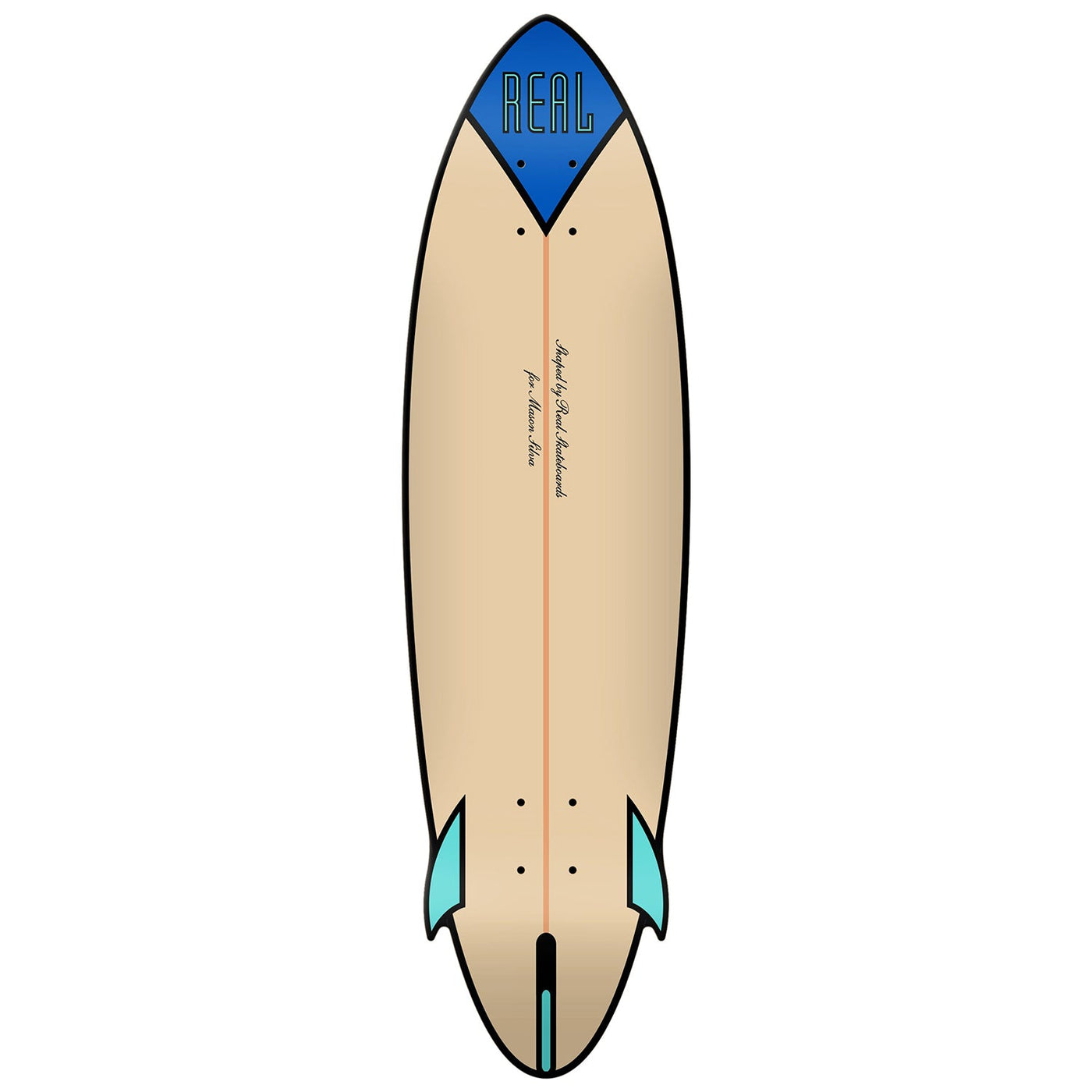 Real Skateboard Deck Mason Speed Egg CNC Cruiser 9.25" X 34"