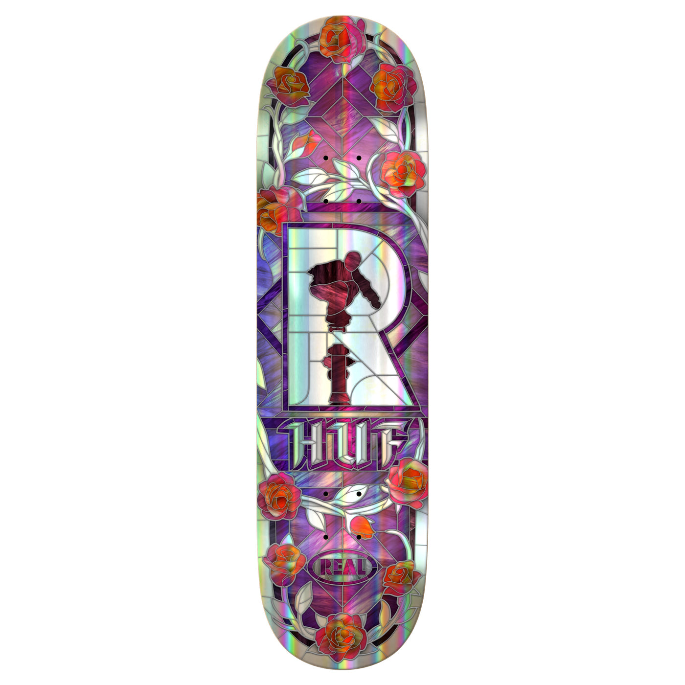 Real Skateboard Deck Huf Holographic Cathedral 8.25" x 32"