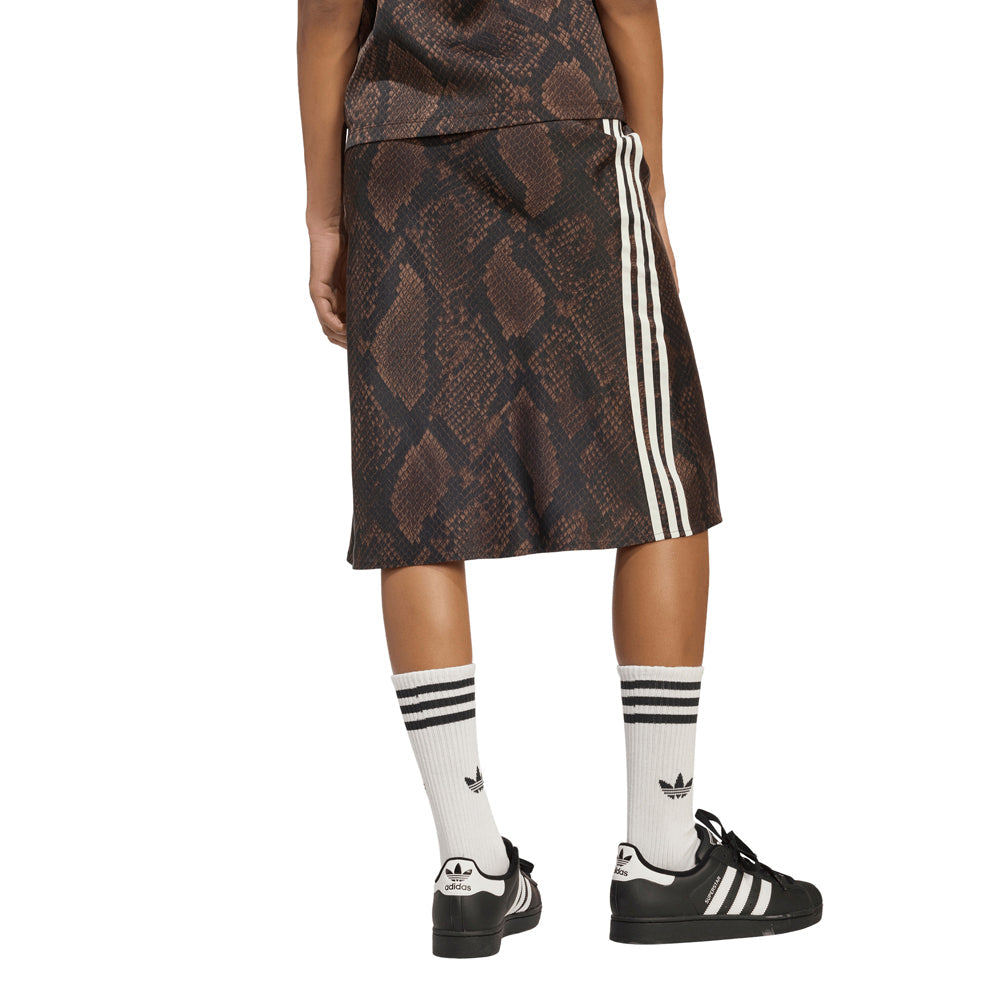 Snake Print Satin Skirt