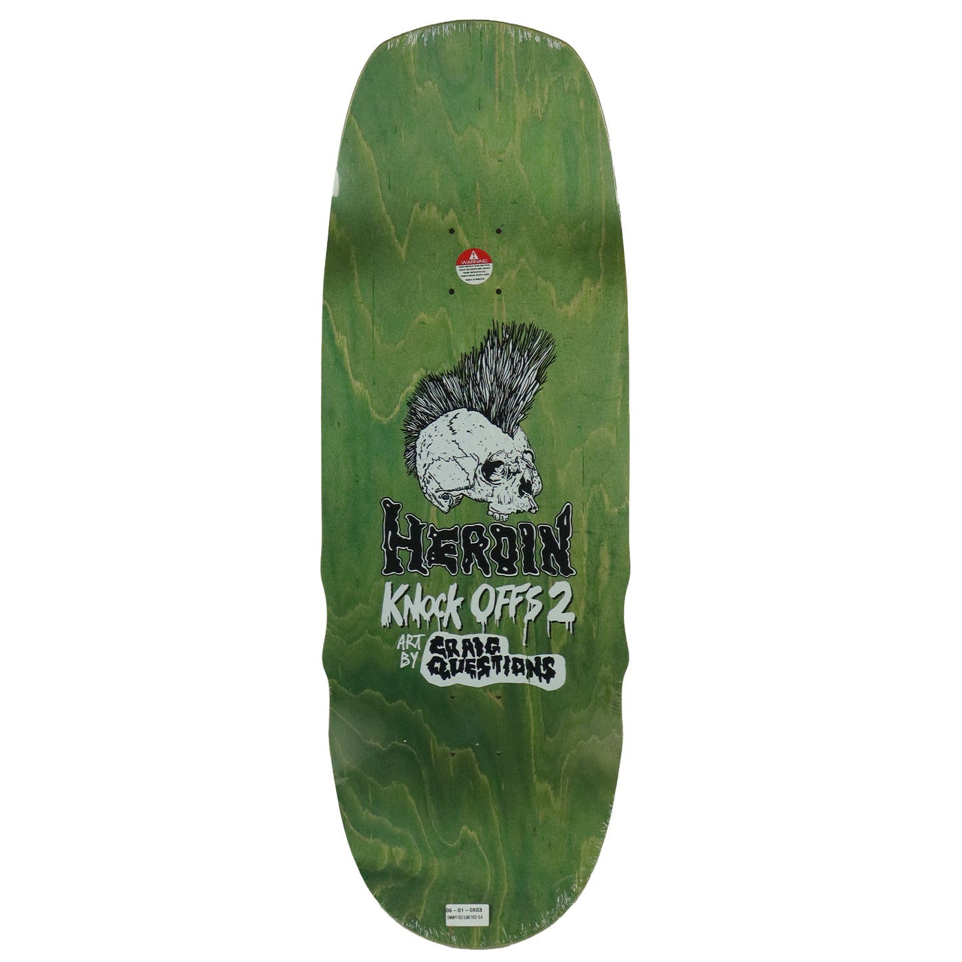 Heroin Skateboard Deck Swampy KO2 Slime Face 10.6" x 32.1"