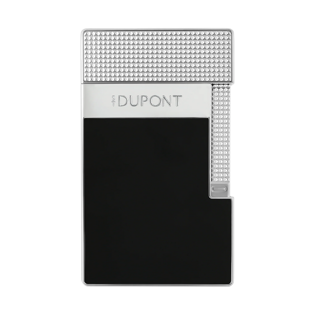 S.T. Dupont Black Lacquered Silver Table Lighter/Briquet T20101