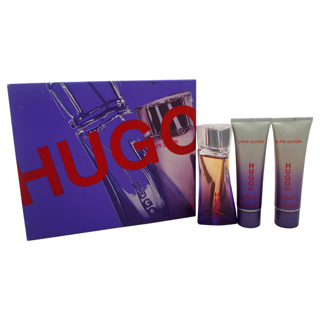 Hugo Boss Pure Purple by Hugo Boss for Women - 3 Pc Gift Set 1.6oz EDP Spray, 1.6oz Body Lotion, 1.6oz Shower Gel