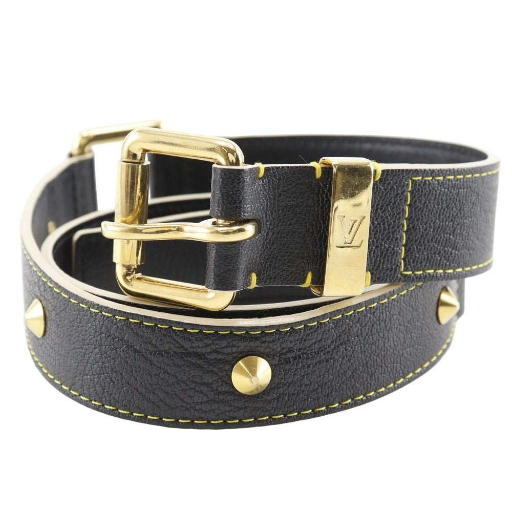 Louis Vuitton Ceinture Suhali Studs Leather Noir Black Belt