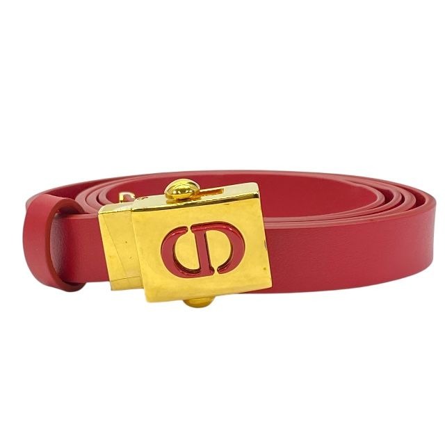 Christian Dior Belt Thin CD Logo Red