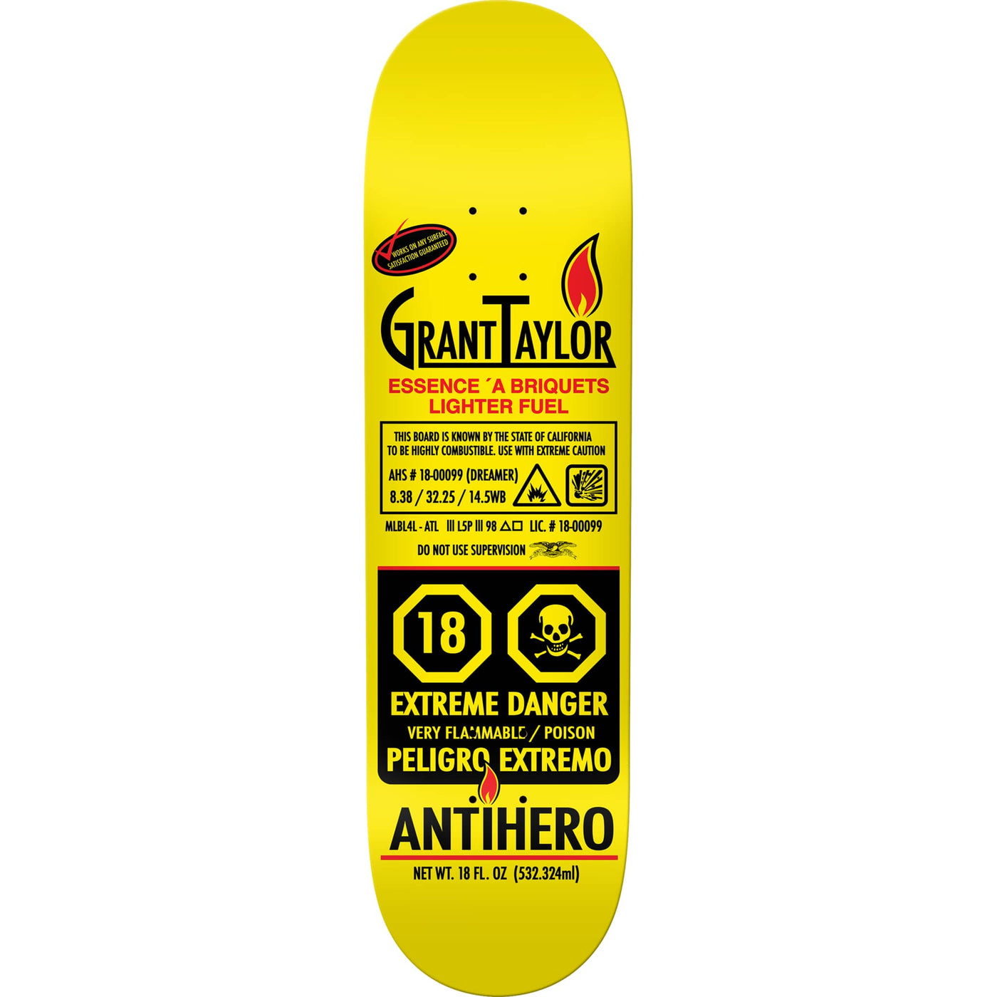 Anti Hero Grant Taylor Fueled Up Skateboard Deck 8.38"