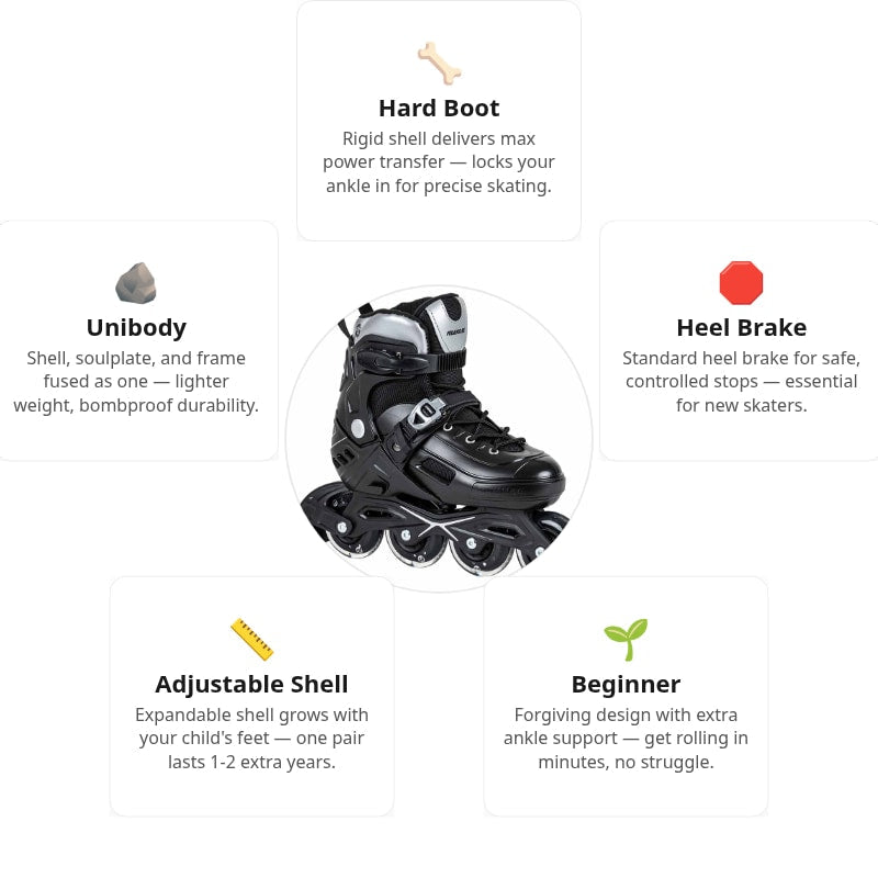 Powerslide Khaan Junior NXT Black Kids Skates