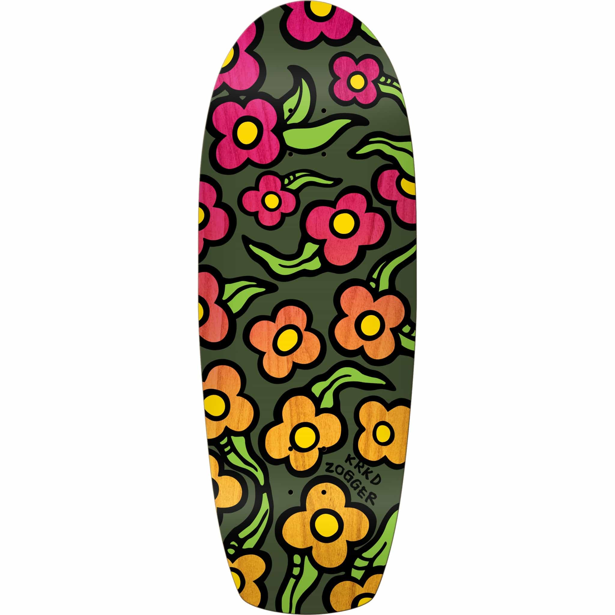 Krooked Team Zogger Wildstyle Flowers Skateboard Deck 10.75"