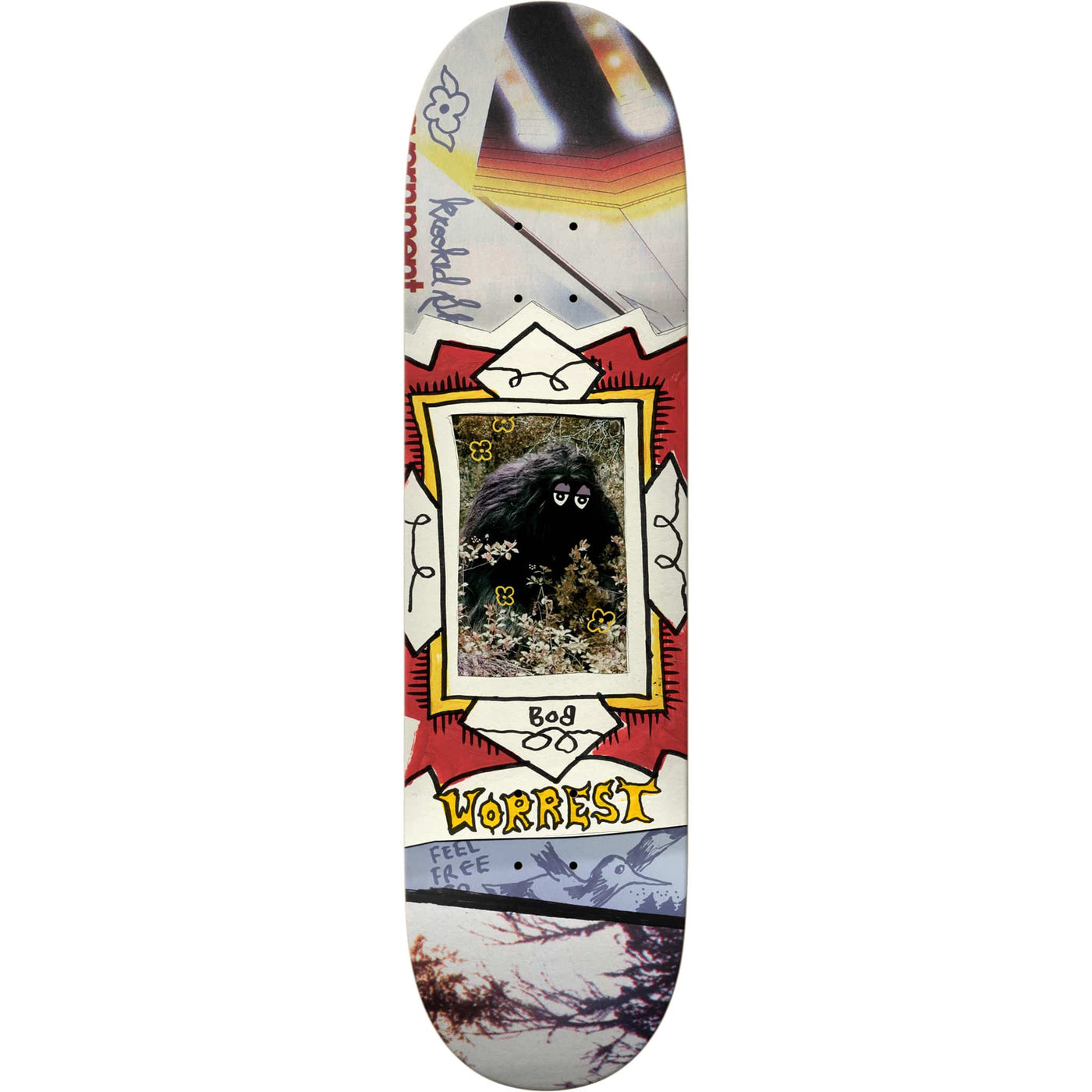 Krooked Worrest Big Foot Twin Tail Slick Skateboard Deck 8.3"