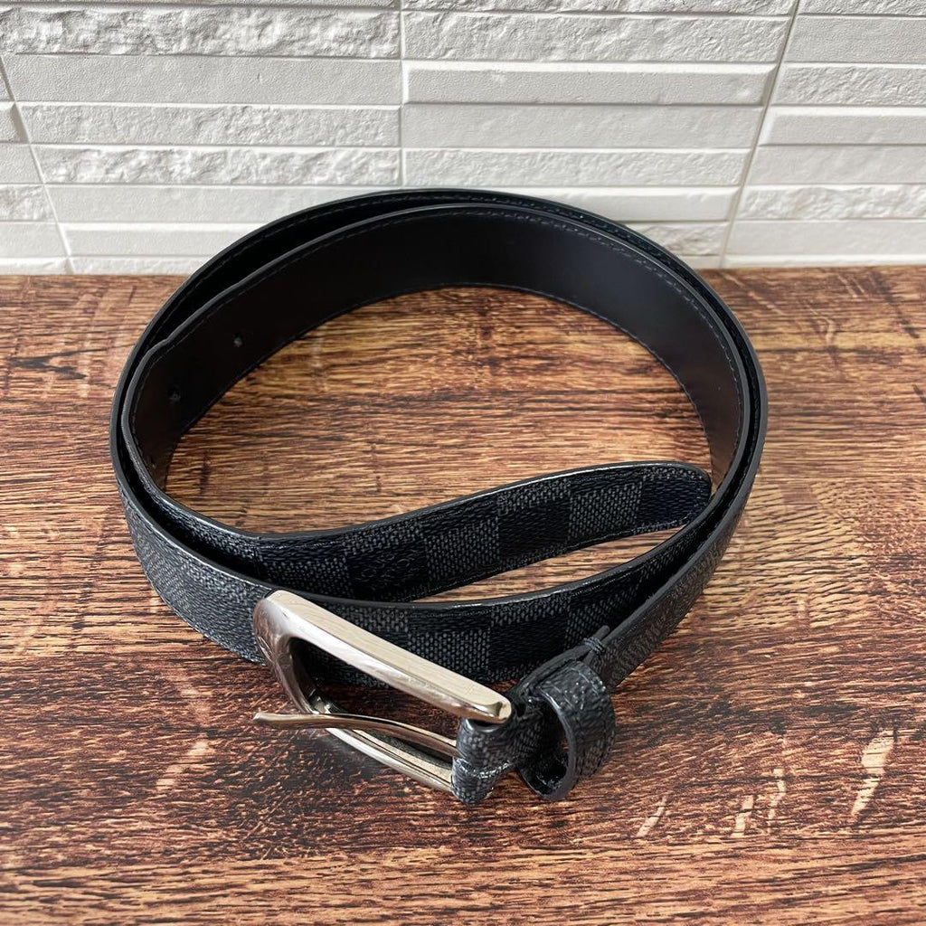 Louis Vuitton Damier Graphite Belt Ceinture Silver
