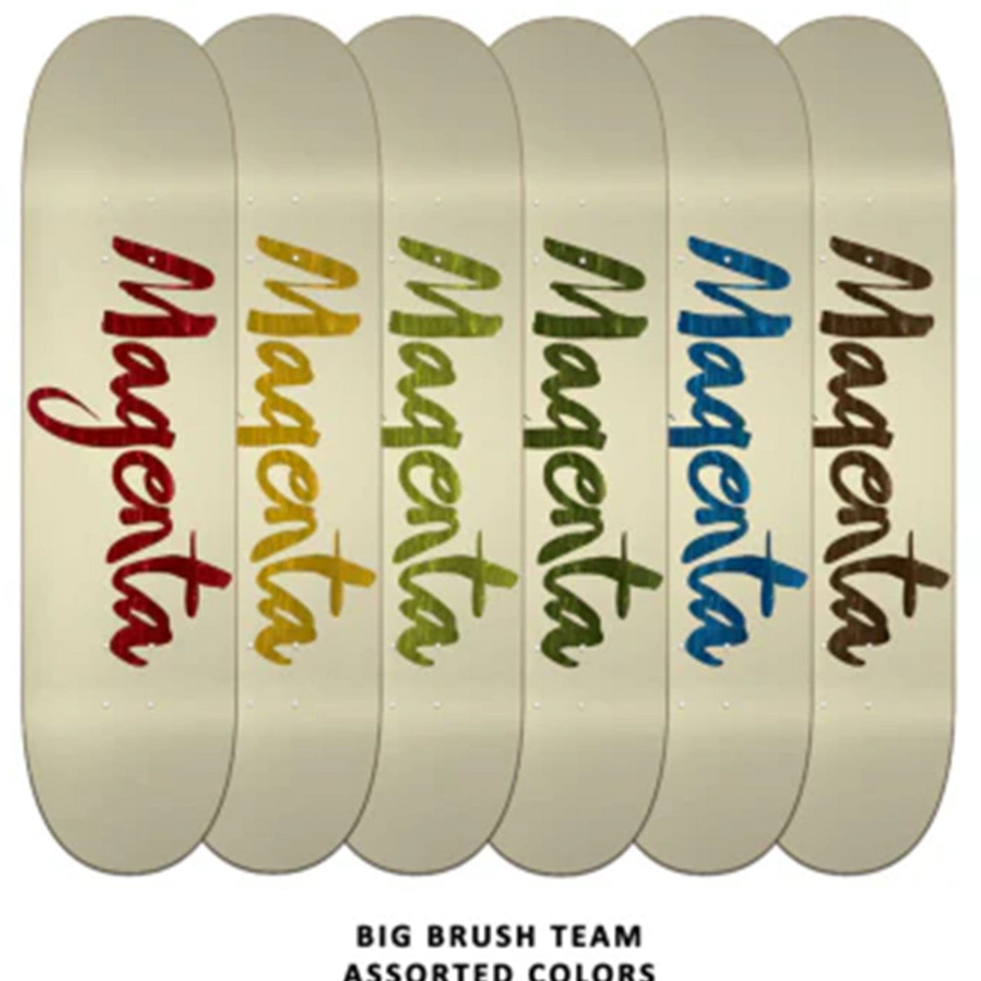 Magenta Big Brush Team Skateboard Deck 8.125"