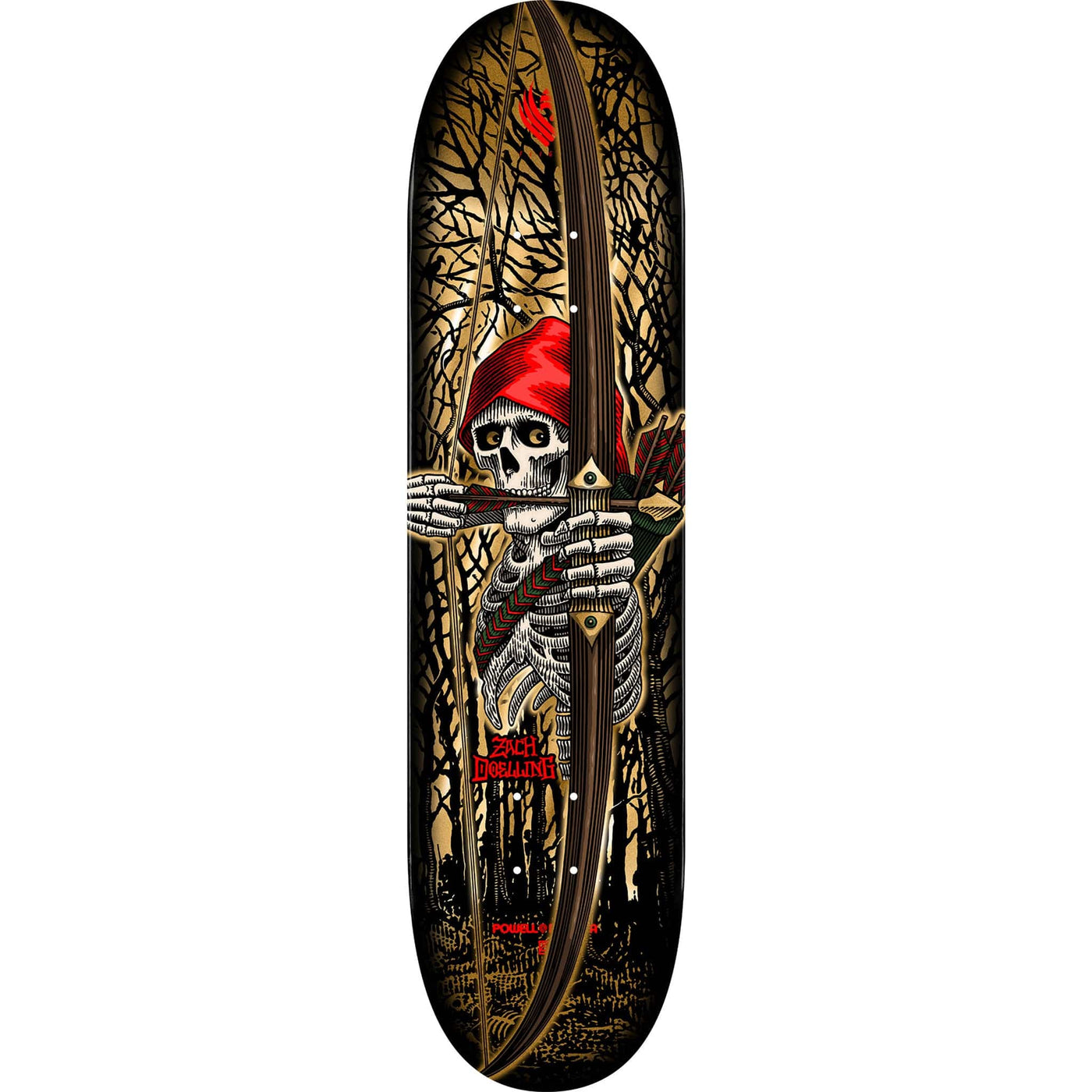 Powell Peralta Doelling Archer Flight Skateboard Deck Gold Foil 8.3"