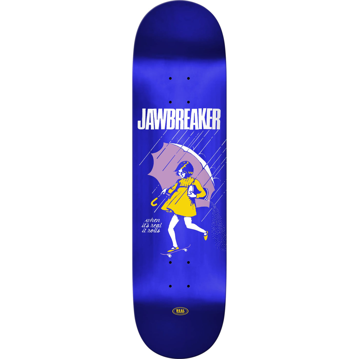Real Team Jawbreaker Blue Foil Skateboard Deck 8.38"